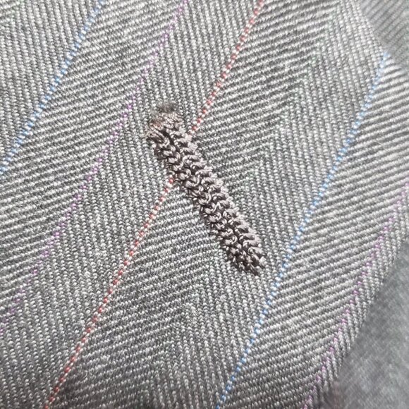 Kuppenheimer Suit 42 33x30 Mens Gray Herringbone & Stripe Vintage - Picture 5 of 16